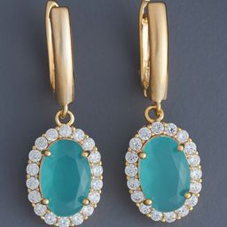 Kushal's Fashion Jewellery Gold Plated Zircon Studded Circular Hoop Earrings-17