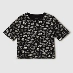max Girls Printed High Neck Pockets T-shirt-image-31
