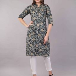 JIDI FASHION Women Geometric Printed Sequinned Kurta-11