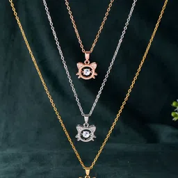 PASU FASHION Gold-Plated Teardrop Shaped Pendants with Chain-9