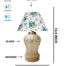Aura White Glass Traditional Abstract Shaped Table Lamp-image-80