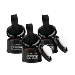 GLAMVEDA Set Of 3 Cover-Up Long Lasting Hair Powder- 4 g Each- Brown-image-74