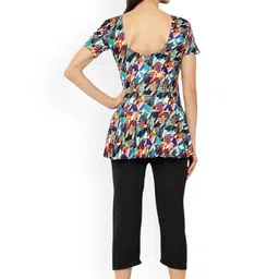 Aarika Abstract Printed Swim Set With Cap image 3