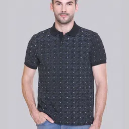 ELPIDA Men Conversational Printed Polo Collar Cotton T-shirt-image-44