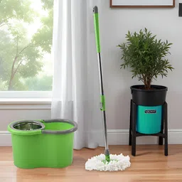 Aura Spin Mop With Stainless Steel Wringer Mopping Bucket With 2 Refills-picture-49