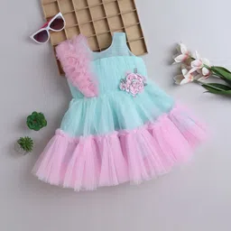 MANY FROCKS & Colourblocked Net Fi Dress-image-85