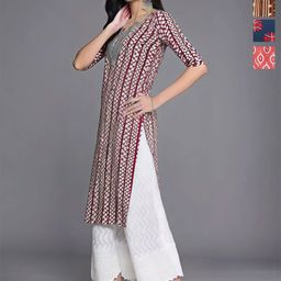 Anouk Rustic Selection Of 4 Geometric Printed Crepe Straight Kurtas-image-26