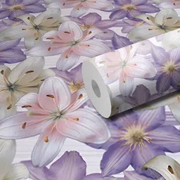DeCorner White & Purple Printed Self Adhesive Wall Designer Sticker-picture-12