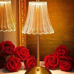 DWIZA ENTERPRISE Gold-Toned Aluminium Bell Shaped Table Lamp-30