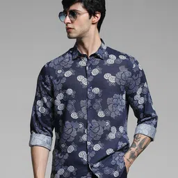 Jack & Jones Men Slim Fit Floral Opaque Printed Casual Shirt-picture-3