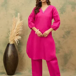 Varanga Women Solid Kurta with Trousers-picture-27