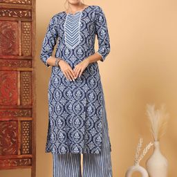 Tissu Women Floral Printed Regular Pure Cotton Kurta with Palazzos-picture-45
