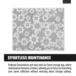 Kuber Industries Grey Pack of 3 Flower Quilted With Top Visible Window Organisers image 4