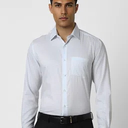 Van Heusen Men Slim Fit Spread Collar Textured Cotton Formal Shirt-image-85