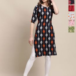 7Threads Women Pack Of 6 Ethnic Motifs Printed Daily Straight Kurtas-image-84