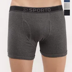 Sporto by Macho Pack Of 4 Outer Elasticated Trunks - Sprto_M1030-A1-Dnm1-G1-N1-S-picture-39