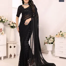 Moda Rapido Set of 2 Striped Printed Satin Sarees-picture-34