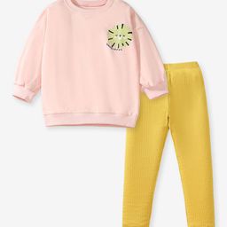 YK Girls Printed Round Neck Long Sleeves T-shirt With Trousers-image-49