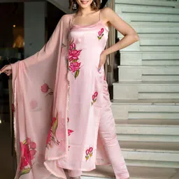 KALINI Women Printed Regular Kurta with Trousers & With Dupatta-9