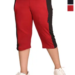 BAESD Girls Pack of 3 Solid Regular Fit High-Rise Cotton Capris-image-63