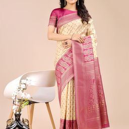 KALINI Ethnic Motif Woven Design Zari Banarasi Saree-picture-0