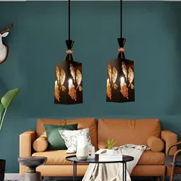 KINIS 2 Pcs Modern and Unique Style Black & Brown Quirky Ceiling Lamps-picture-10