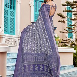 Anouk Rustic Ethnic Motifs Printed Zari Border Sungudi Saree image 2