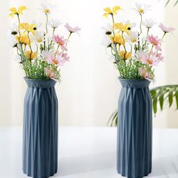 Ekhasa 2-Pcs Blue Textured Glass Vases-29