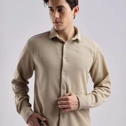 THE BEETEL HOUSE Men Textured Spread Collar Casual Shirt-picture-38