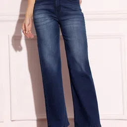 Miss Chase Women Straight Fit Mid-Rise Light Fade Cotton Stretchable Jeans-picture-34