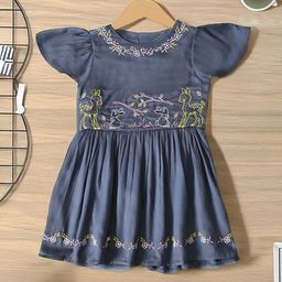 BAESD Girls Embroidered Fit & Flare Dress-image-66
