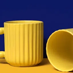 Rare Planet Yellow 2 Pieces Textured Ceramic Mug-image-31