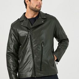 Styli Spread Collar Biker Jacket-24