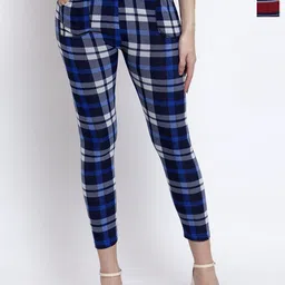 KLOTTHE Pack Of 2 Checked Skinny Fit Trousers-image-86