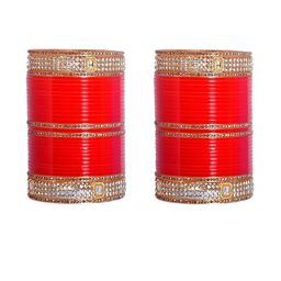 Ishika Red Alloy Bangles-image-28