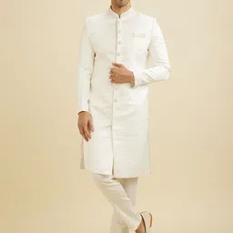 Manyavar Men Woven Design Brocade Sherwani Set-17