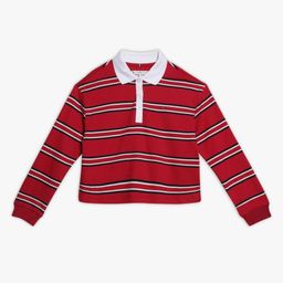 Tommy Hilfiger Girls Striped Polo Collar Pure Cotton Relaxed Fit T-Shirt-picture-18