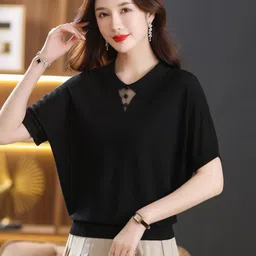StyleCast Polo Collar Black T-shirt-picture-37