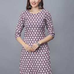 ETRAANA Printed Pure Cotton Round Neck Kurta-image-86