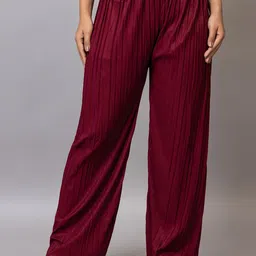 PROBASIC Women Flared Knitted Palazzos-image-72
