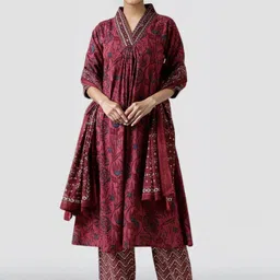 SZN Women Printed Pure Cotton Kurta Sets With Dupatta-picture-21