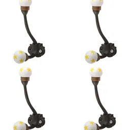 IndianShelf Yellow & White 4 Pieces Ceramic Star Floral Wall Hangers Coat Hooks-picture-9