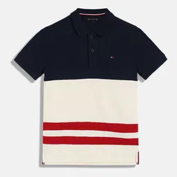 Tommy Hilfiger Boys Colourblocked Polo Collar T-shirt-image-61