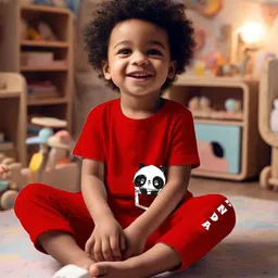 Toddylon Unisex Kids Printed T-shirt with Trousers-51