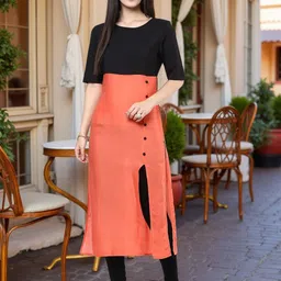Pannkh Women Colourblocked Regular A-Line Calf Length Kurta Thread Work-image-43