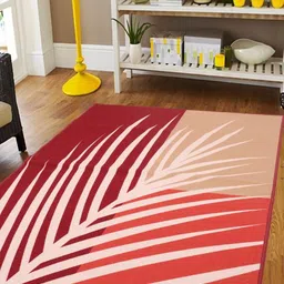MODEFE Red Geometric Anti-Skid Nylon Carpet-image-92