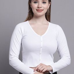 GRACIT Cotton High-Low Crop Top-image-83
