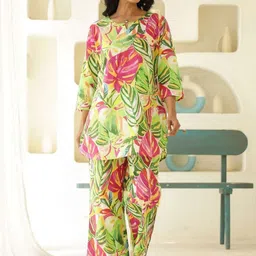 all about youFloral Printed Top With Trousers Co-Ord Set-picture-4