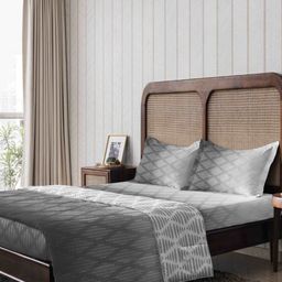 The Happy Pod Grey & White Geometric Summer Double Bed Dohar-image-67