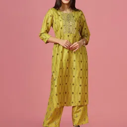Moda Rapido Geometric Printed Round Neck Straight Kurta With Trouser-picture-46